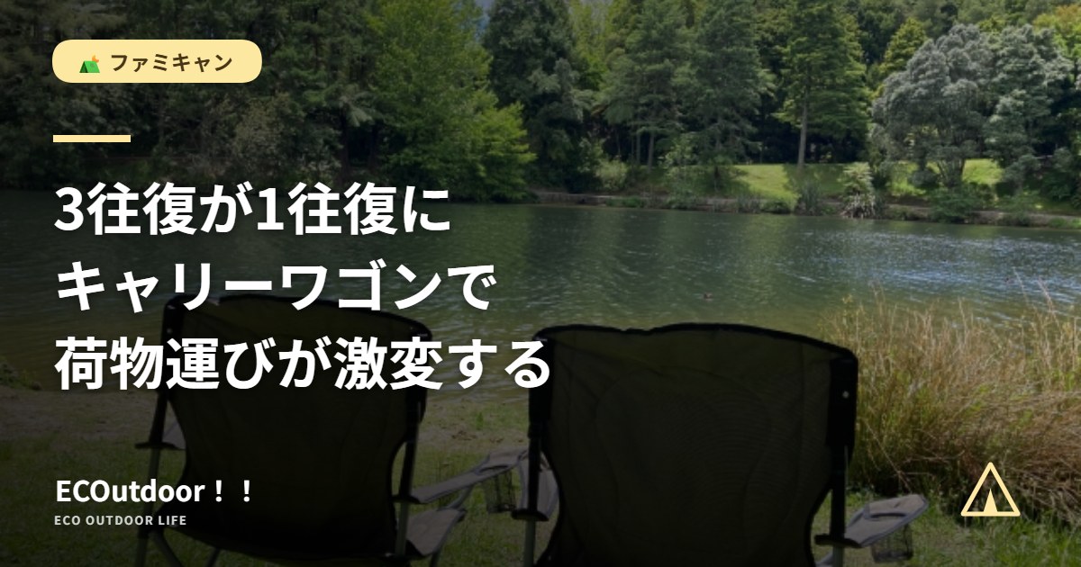 湖畔に並べたキャンプチェア